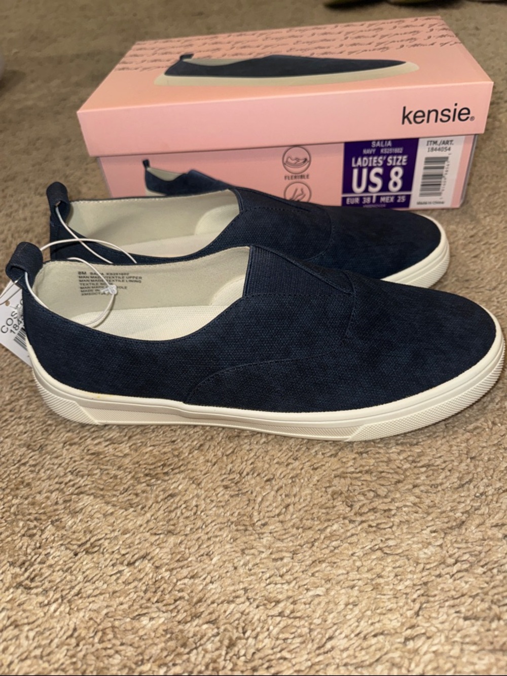Kensie Navy and White Slip-On Sneaker